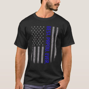 Camiseta Mens Best Papou Alguma Vez Nos Eua Bandeira Americ