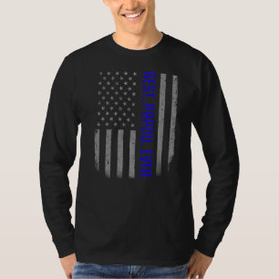 Camiseta Mens Best Papou Alguma Vez Nos Eua Bandeira Americ
