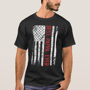 Camiseta Mens Best Pappa Alguma Vez Nos Eua Bandeira Americ