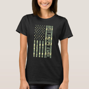Camiseta Mens Best Pappy Alguma Vez Nos Eua Flag Camo Pais