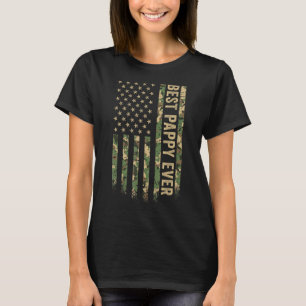 Camiseta Mens Best Pappy Ever American Flag Camo Veteran Pa