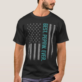 Camiseta Mens Best Pepaw Ever American Flag Shirt Gift F