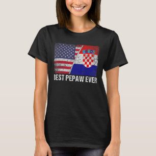 Camiseta Mens Best Pepaw Ever Croácia Flag Pai Patriótico D