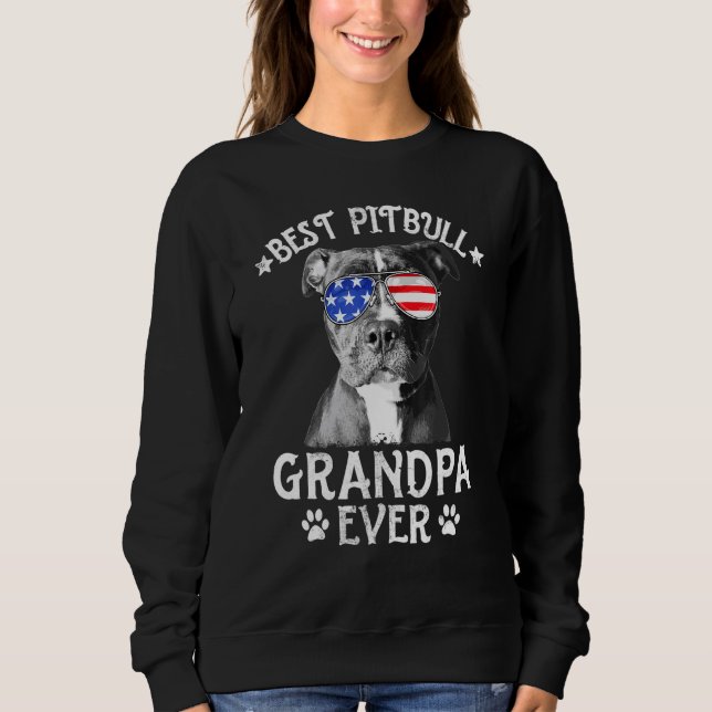Camiseta Mens Best Pitbull Avô Ever Cachorro Pai Americano  (Frente)