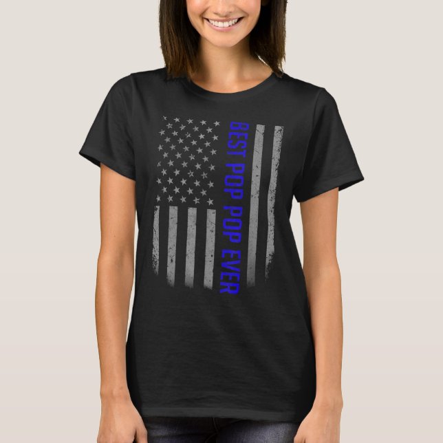 Camiseta Mens Best Pop Pop Nunca American Flag For Padre' (Frente)