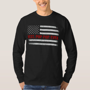 Camiseta Mens Best Pop Pop Nunca - Bandeira Americana Orgul