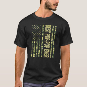 Camiseta Mens Best Pop-Pop Nunca Nos Eua Flag Grandpa F
