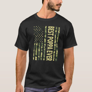 Camiseta Mens Best Poppa Nunca Nos USA Bandeira Americana A