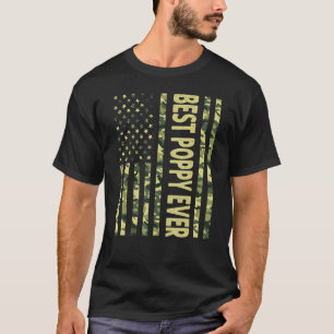 Camiseta Mens Best Poppy Alguma Vez Nos Eua Bandeira Americ