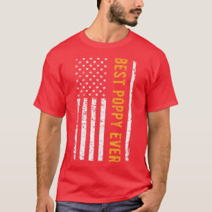Camiseta Mens Best Poppy Ever American Flag Avô 