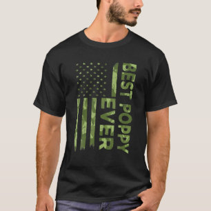 Camiseta Mens Best Poppy Ever Dia de os pais Camouflage Ame