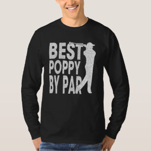 Camiseta Mens Best Poppy Por Par Vintage Pro Golfer Padre