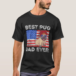Camiseta Mens Best Pug Pai Ever Pug Dog Sobrevoando Papa US