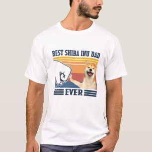 Camiseta Mens Best Shiba Inu Pai Cachorro Engraçado Fala