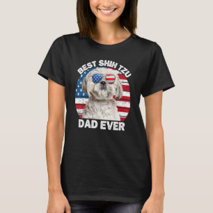 Camiseta Mens Best Shih Tzu Pai Em 4 De Julho Shih Tzu D
