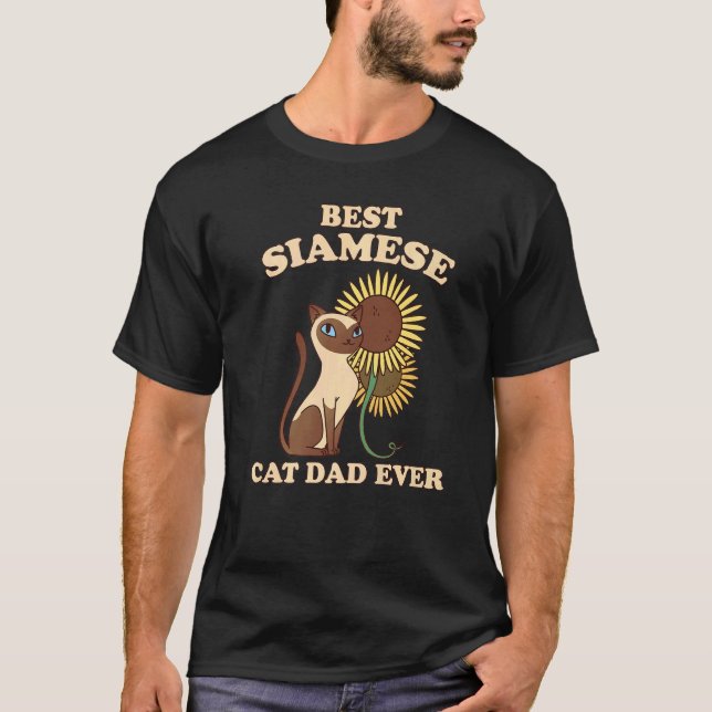 Camiseta Mens Best Siamese Cat Dad Ever Cats Dad Cat Siames (Frente)