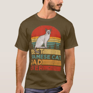 Camiseta Mens Best Siamese Cat Pai Alguma Vez Vintage Gato 