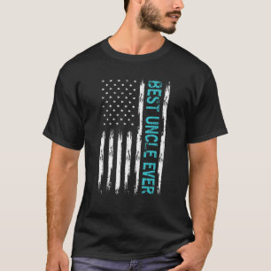 Camiseta Mens Best Tio Ever Com O Nosso Pavilhão Americano.
