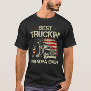 Camiseta Mens Best Truckin Avô Ever American Flag Big R