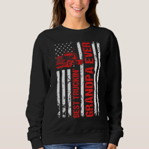 Camiseta Mens Best Truckin Avô Ever Flag Dia de os pais Fu