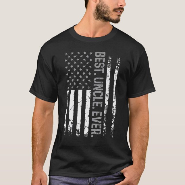 Camiseta Mens Best Uncle Ever Father's Day American Patriot (Frente)