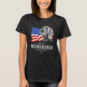 Camiseta Mens Best Weimaraner Pai Alguma Bandeira Americana