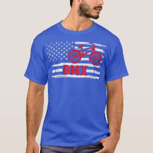 Camiseta Mens Bike Bicycle Stunt Racing USA Flag BMX Rider 