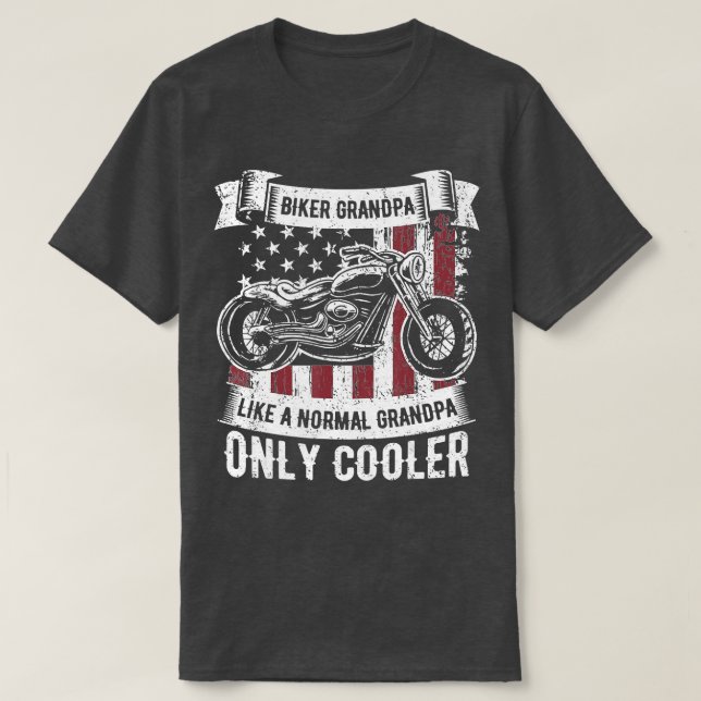 Camiseta Mens Biker Avô Ride Motorcycle Lov (Frente do Design)