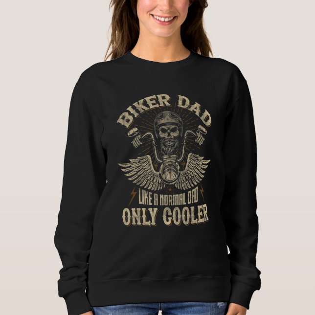 Camiseta Mens Biker Dad Like A Normal Dad Only Cooler Funny (Frente)