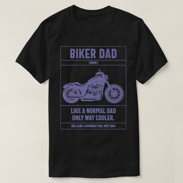 Camiseta Mens Biker Pai Como Um Pai Normal Apenas Muito Mai (Frente do Design)