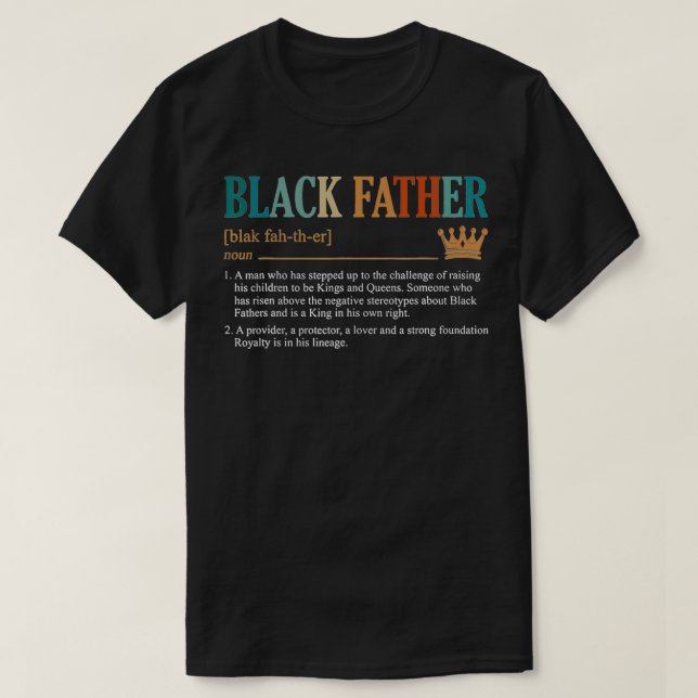 Camiseta Mens Black Father Definition Father's Day  (Frente do Design)