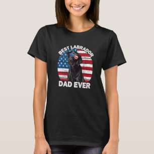 Camiseta Mens Black Labrador Pai American Flag Black Lab Da