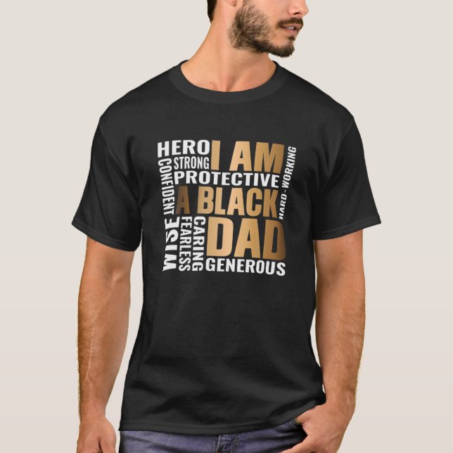 Camiseta Mens Black Padre King Matéria de Pai do Dia de os  (Frente)