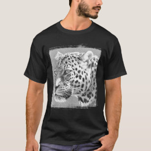 Camiseta Mens Black T Shirt Leopardo Moderno Elegante