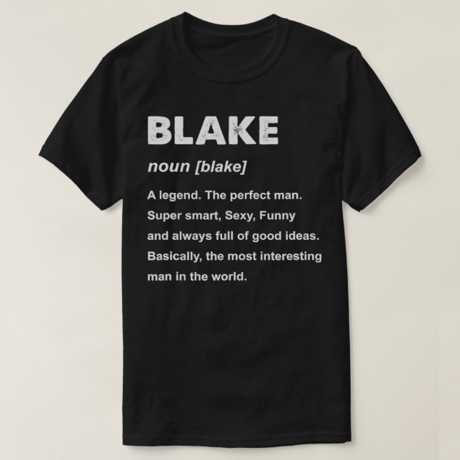 Camiseta Mens Blake Name  (Frente do Design)