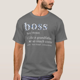 Camiseta Mens Blue Tie Die Cool Boss Like a Grandfather
