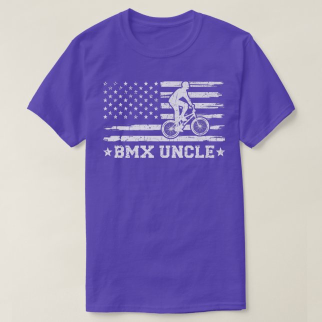 Camiseta Mens BMX Bike Rider American Flag BMX Tio Padre (Frente do Design)