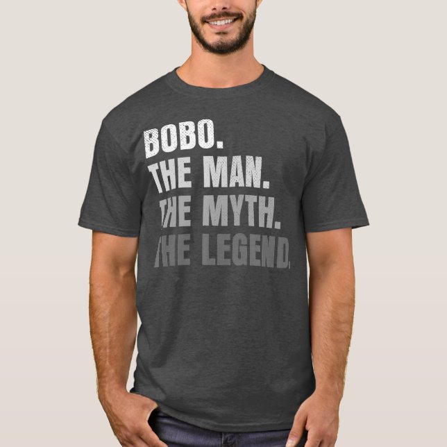Camiseta Mens Bobo O Homem O Mito O Vovô Da Lenda (Frente)