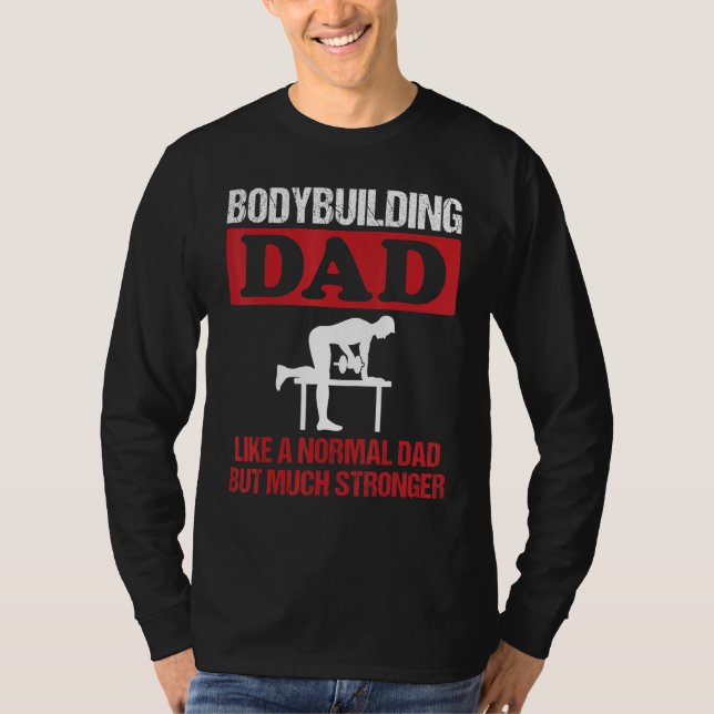 Camiseta Mens Bodybuilding Dad Dumbbell Rowing Exercise Str (Frente)