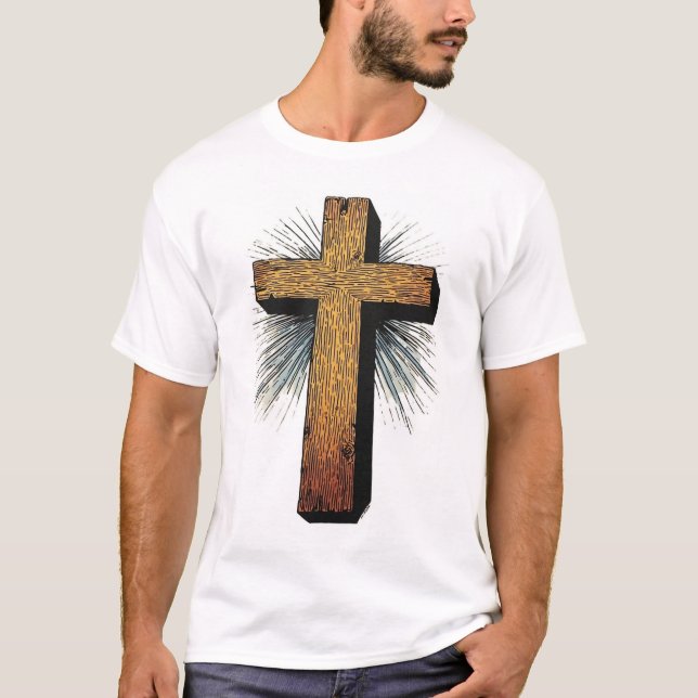 Camiseta Men's Bold Christian Cross Tee Shirt (Frente)