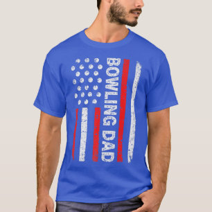 Camiseta Mens Boliche Pai Americana Pai de Bandeiras Pai