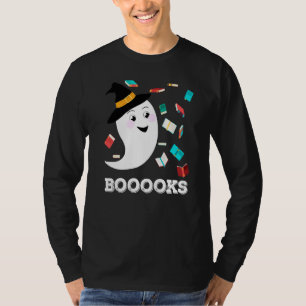 Camiseta Mens Books Bibliotecário Halloween Cute Ghost Voan