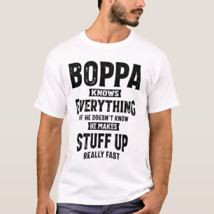 Camiseta Mens Boppa Sabe Tudo Engraçado Vovô Boppa