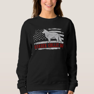 Camiseta Mens Border Collie Pai Afastado Bandeira Americana