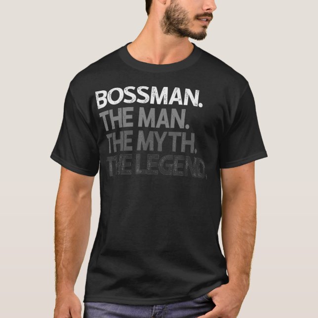 Camiseta Mens Bossman Chefe Gift Man Myth Legenda (Frente)