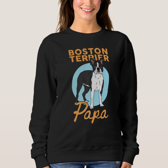 Camiseta Mens Boston Terrier Papa Dog Proprietário de Bosto (Frente)
