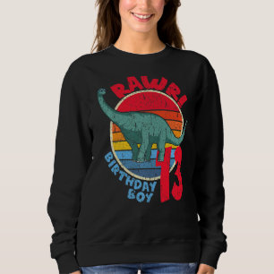 Camiseta Mens Boy 13 Birthday I Rawr! Brachiosaurus I Fam