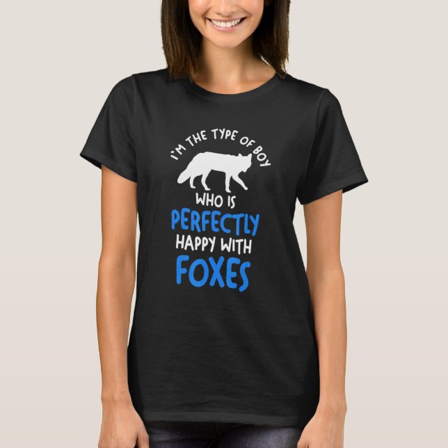 Camiseta Mens Boy Que Está Feliz Com Raposa (Frente)