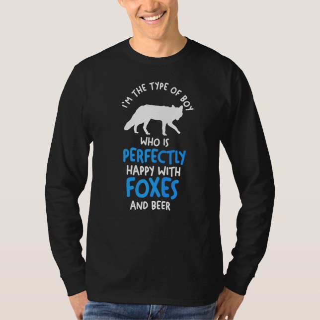 Camiseta Mens Boy Que Está Feliz Com Raposa (Frente)