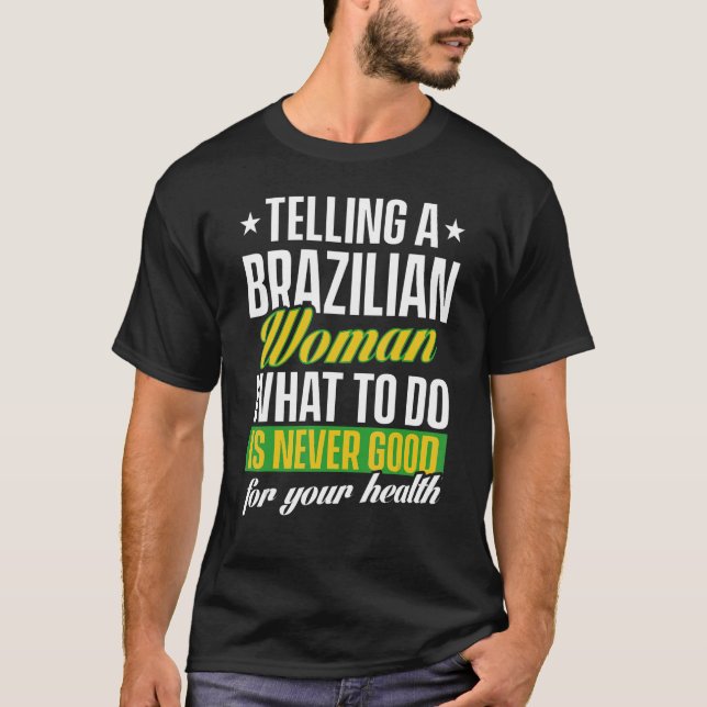 Camiseta Mens Brazil Proud Brazilians Brazilian Roots Ameri (Frente)
